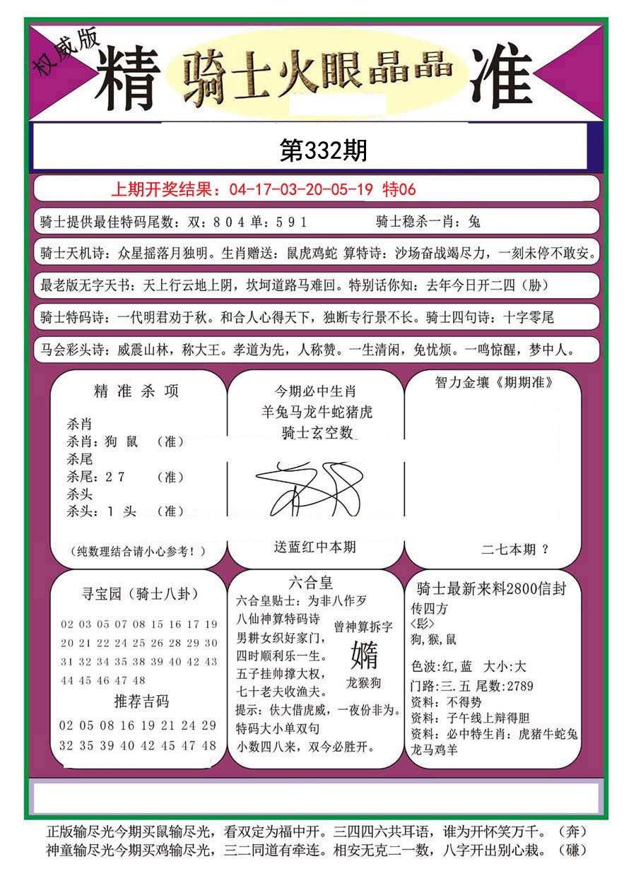 2024332期骑士火眼晶晶（正）