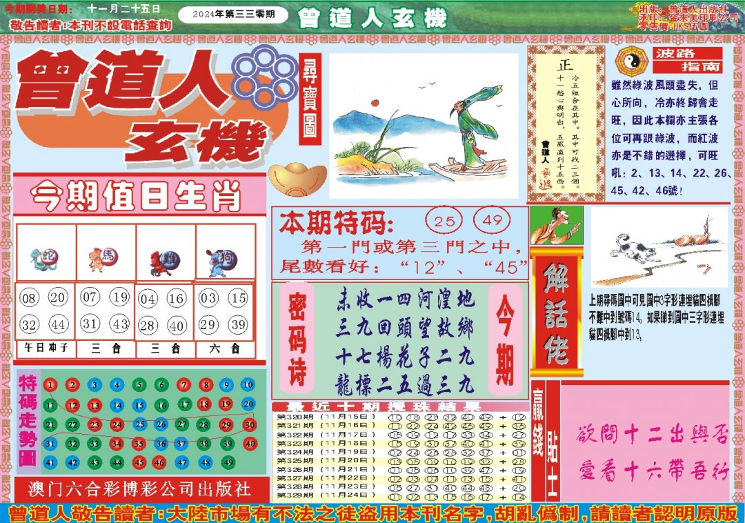 2024330期曾道人玄机A