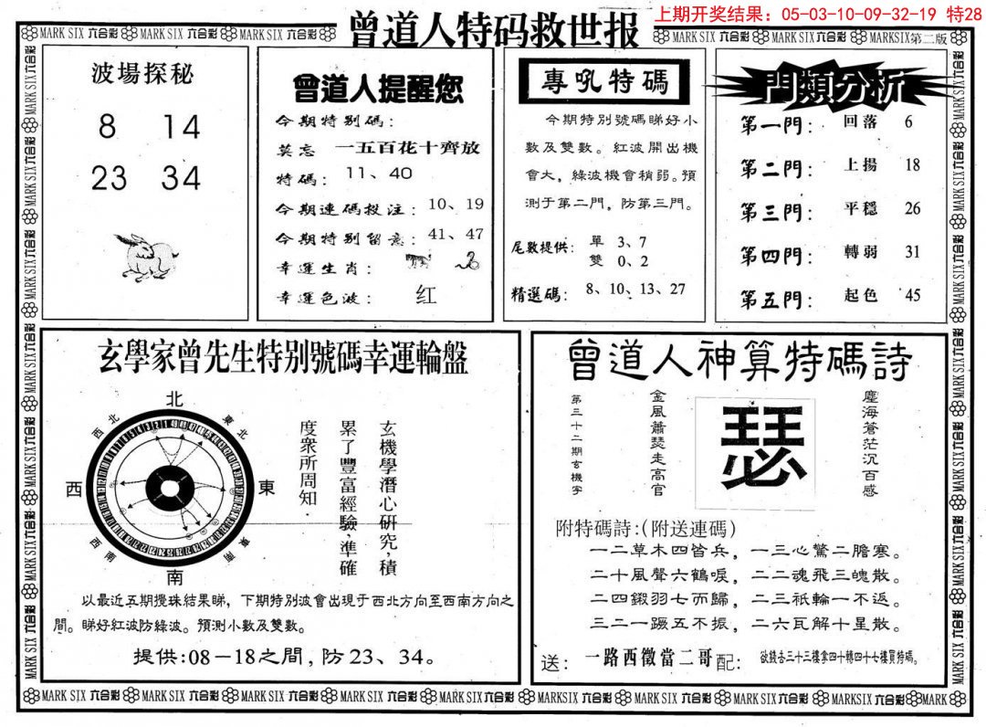 2024326期曾道人特码救世B