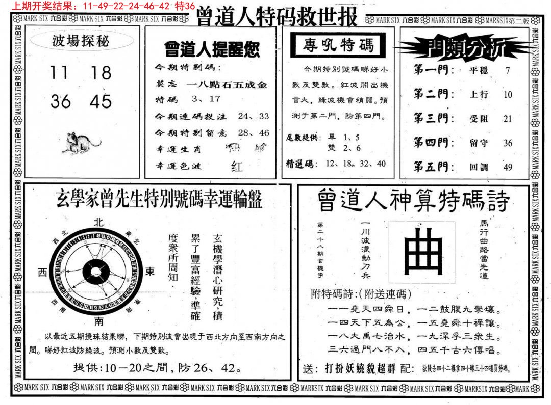 2024322期曾道人特码救世B