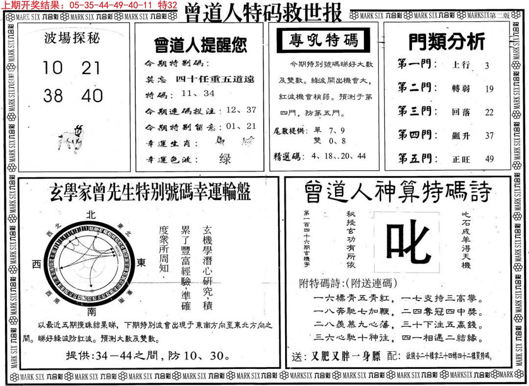 2024333期曾道人特码救世B