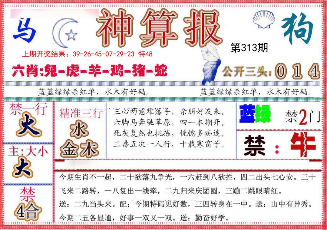 2024313期神算报(新版)
