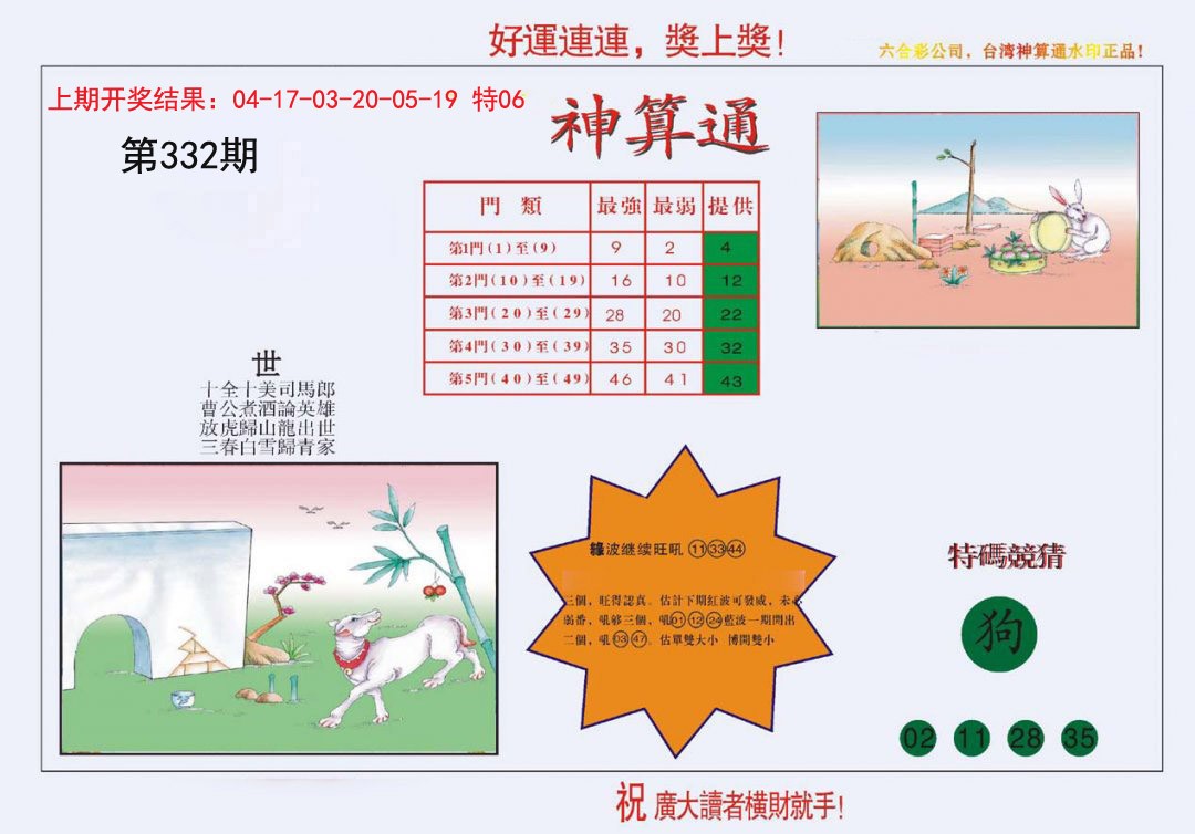 2024332期4-台湾神算