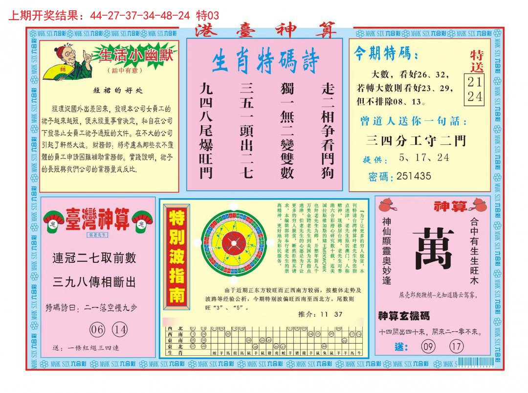 2024308期港台神算B