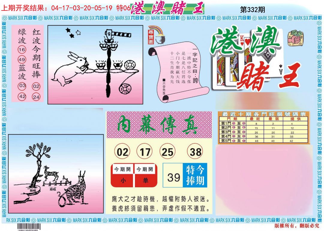 2024332期港澳赌王A