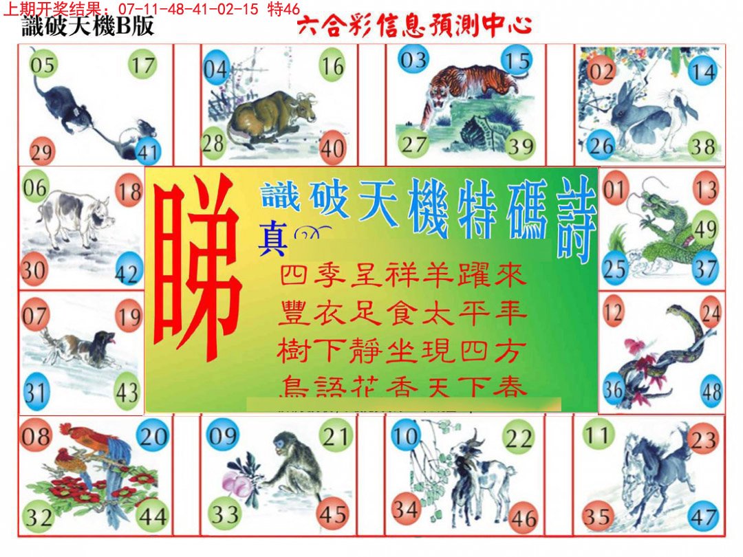 2024314期识破天机B版