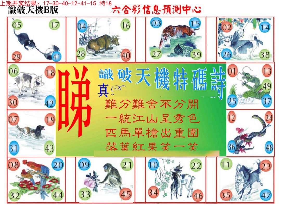 2024315期识破天机B版