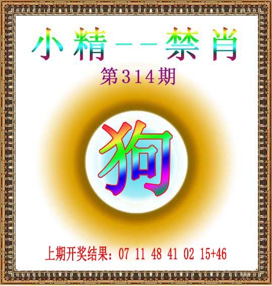 2024314期小精禁肖