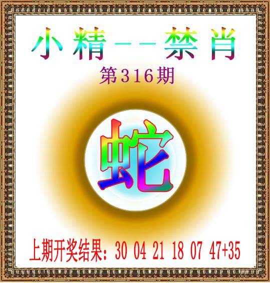 2024316期小精禁肖