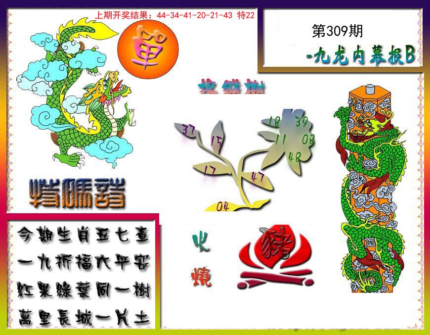 2024309期九龙内幕特肖图a