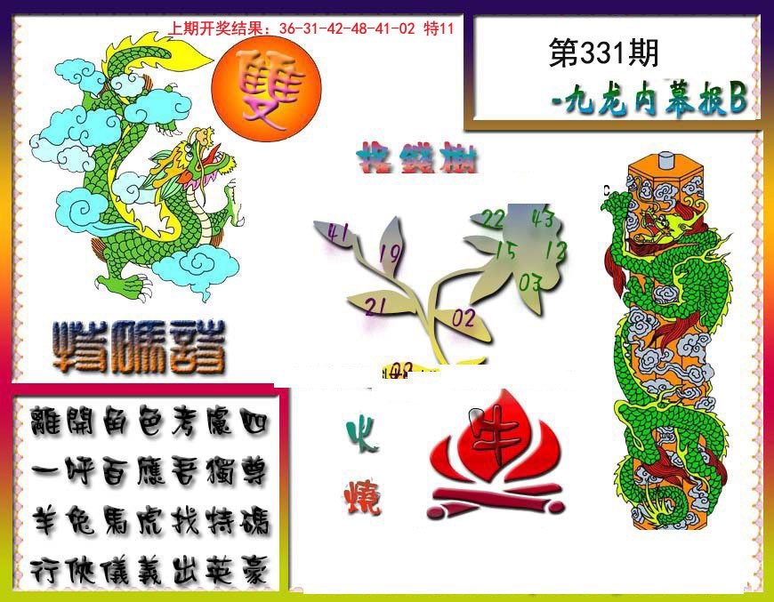 2024331期九龙内幕特肖图a