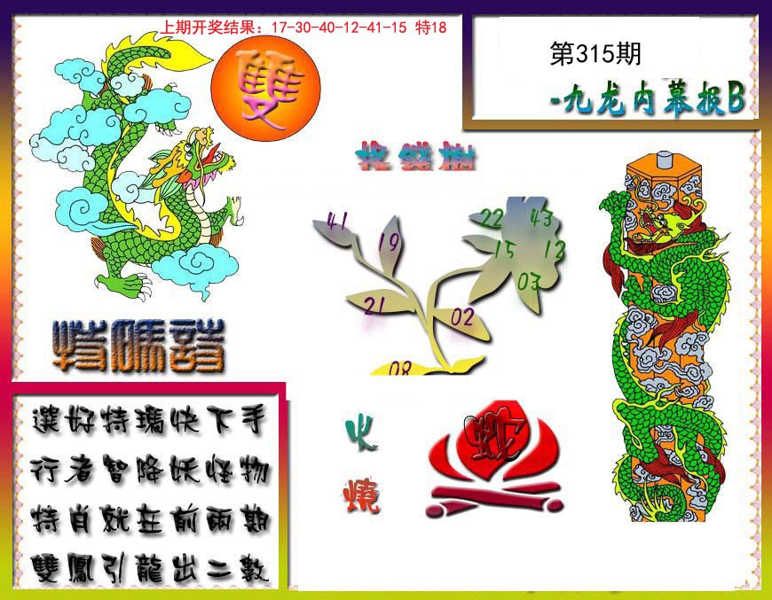 2024315期九龙内幕特肖图a