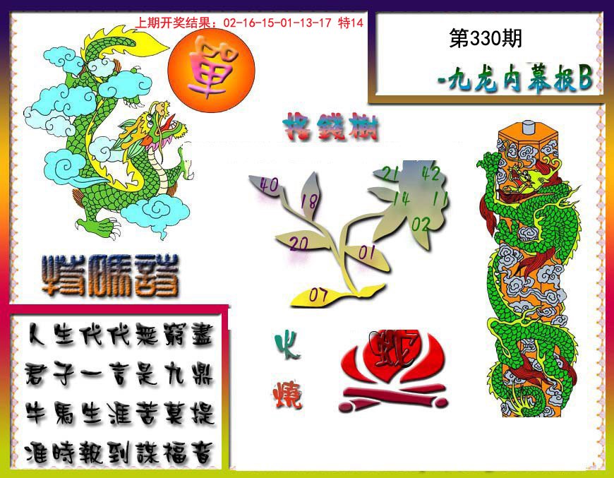 2024330期九龙内幕特肖图a