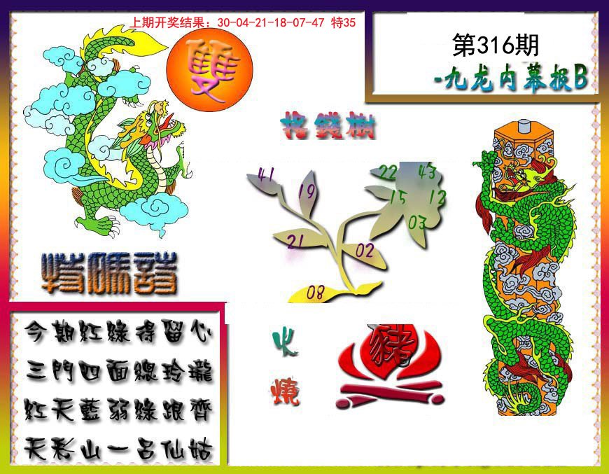 2024316期九龙内幕特肖图a