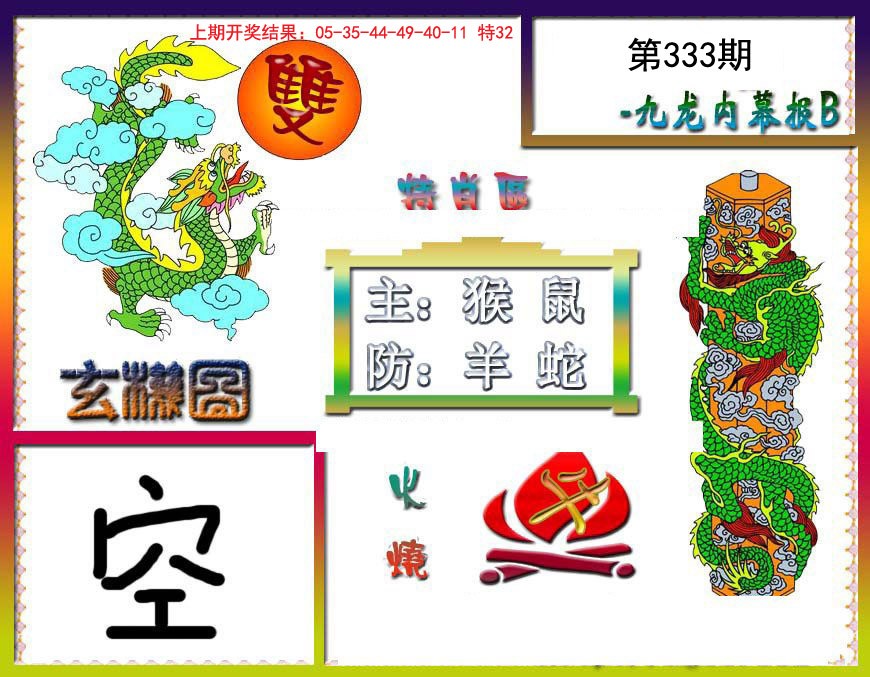 2024333期九龙内幕特肖图B