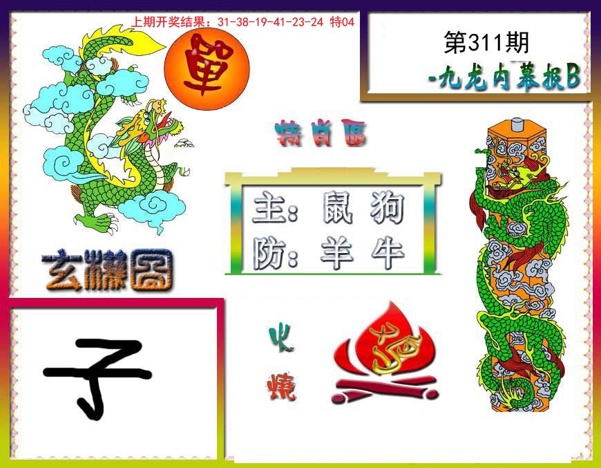 2024311期九龙内幕特肖图B