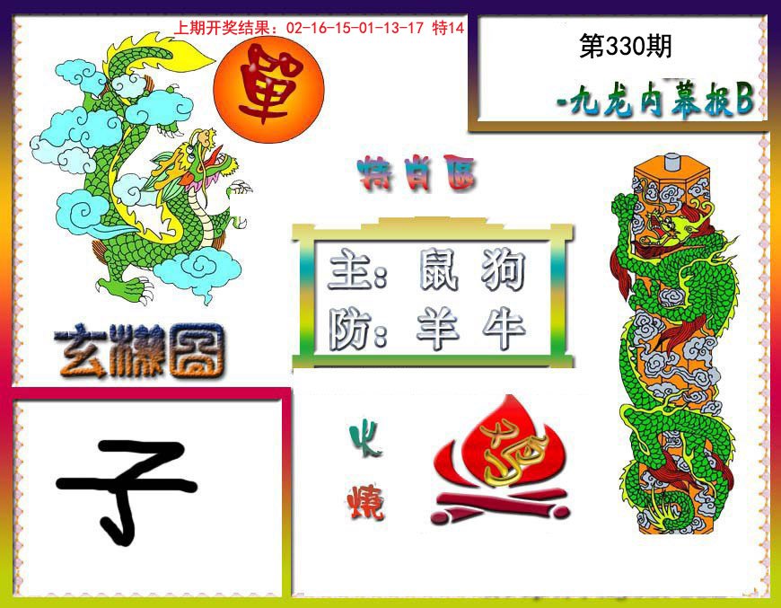 2024330期九龙内幕特肖图B