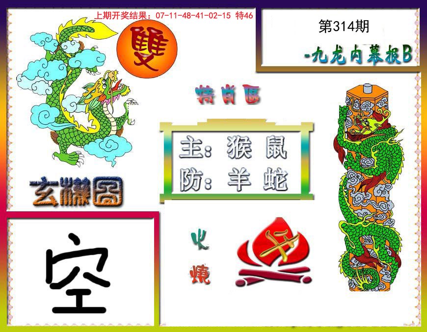 2024314期九龙内幕特肖图B