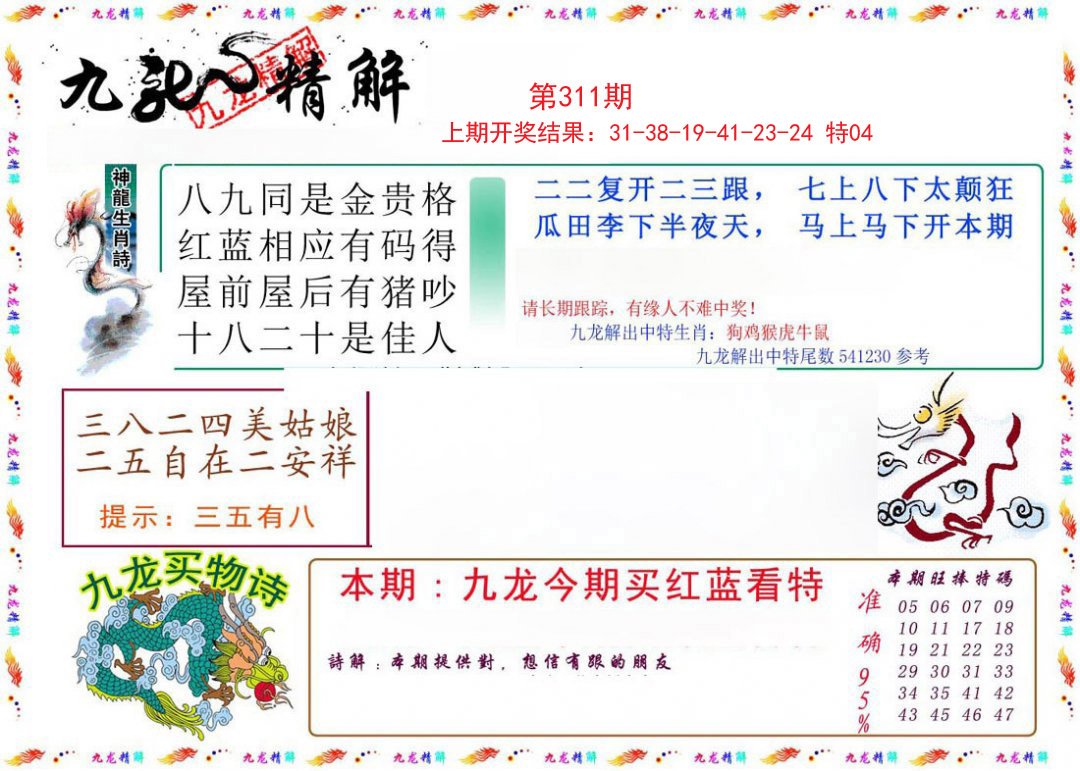 2024311期九龙精解
