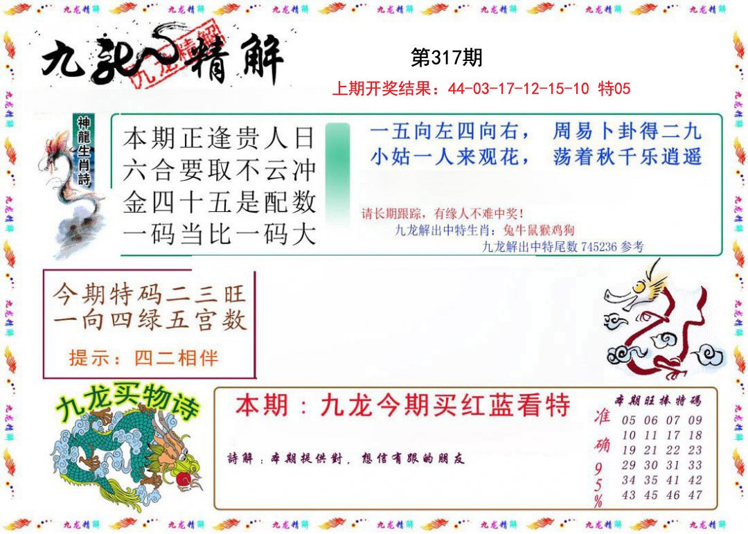 2024317期九龙精解