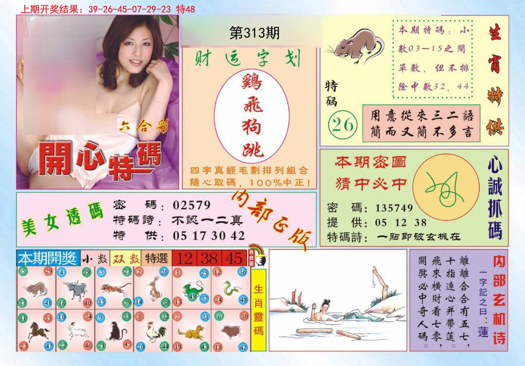 2024313期开心特码