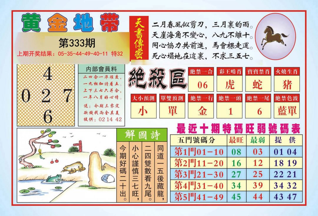 2024333期黄金地带