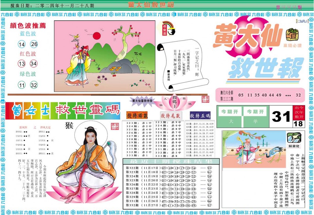2024333期黄大仙救世A