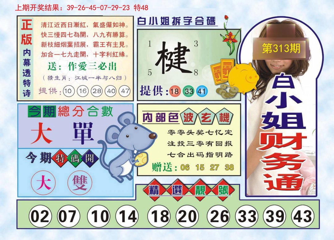 2024313期白小姐财务通