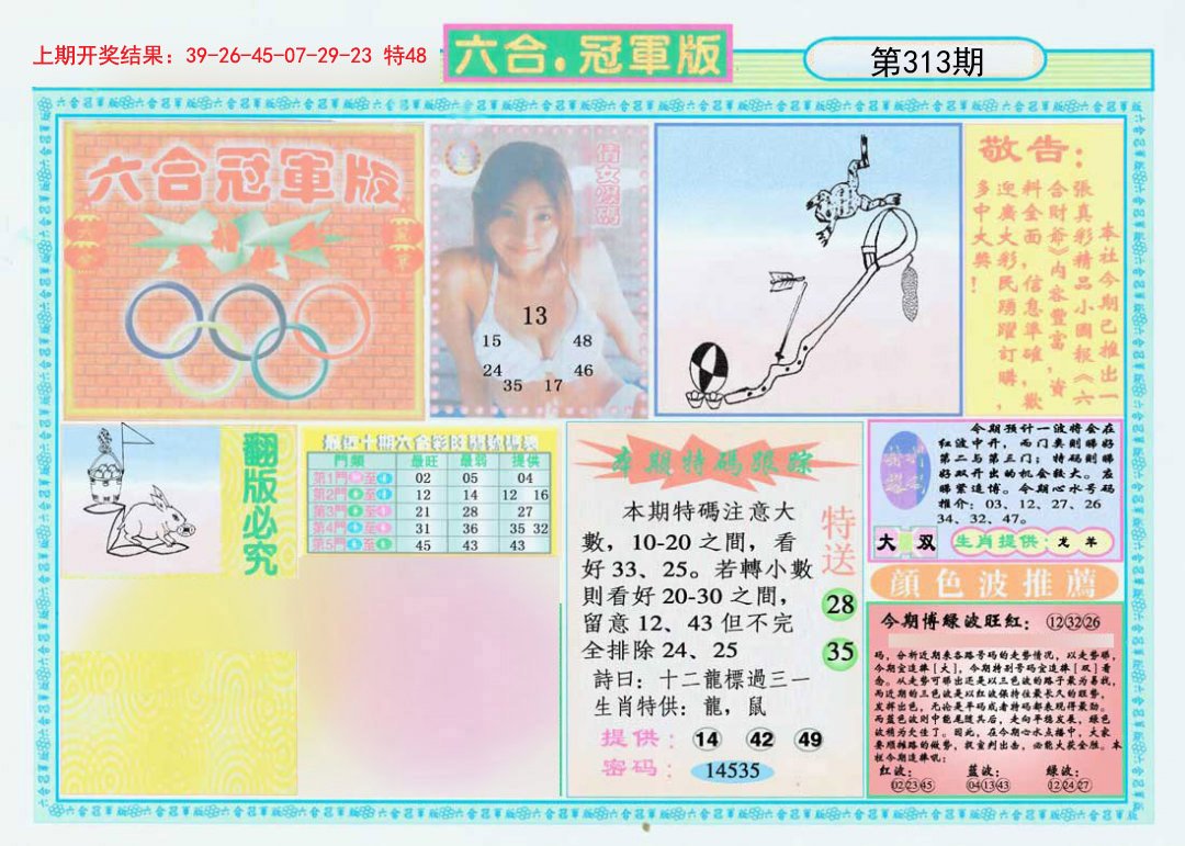 2024313期六合冠军版A