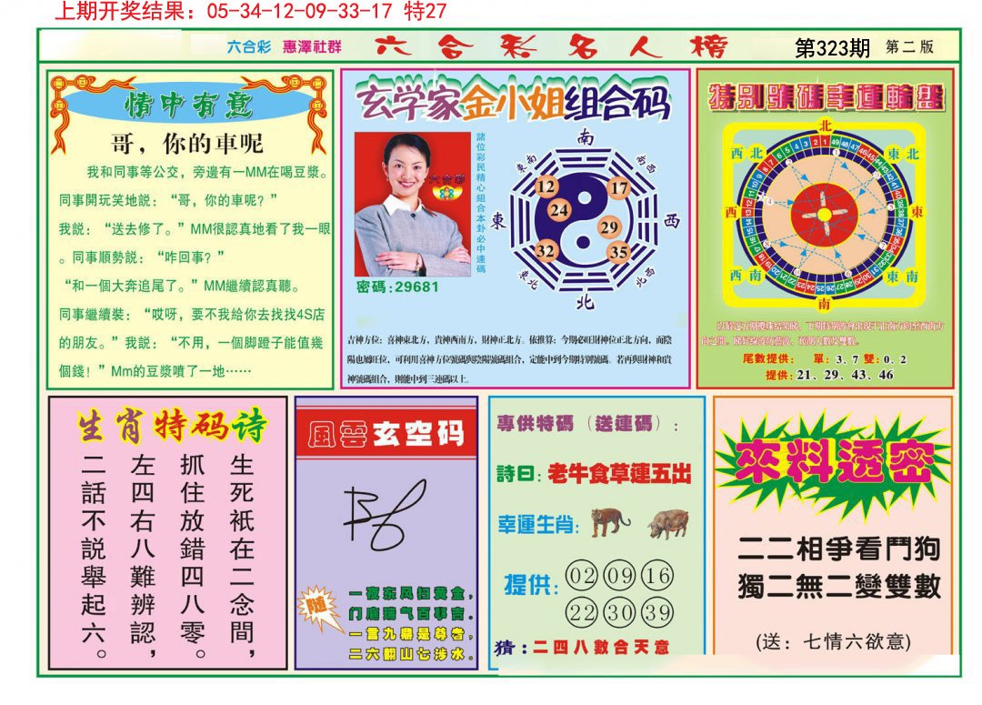 2024323期名人榜B