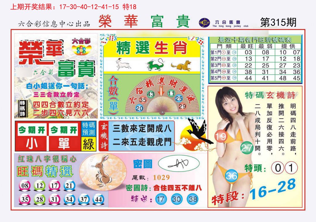 2024315期荣华富贵
