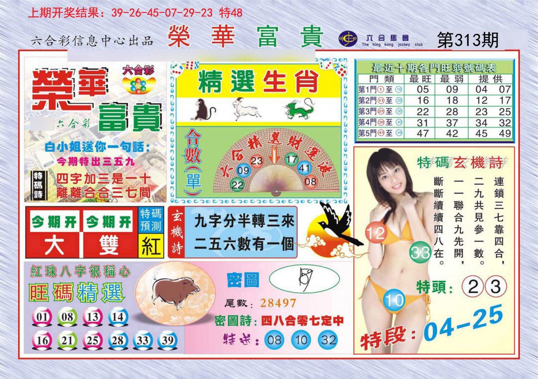 2024313期荣华富贵