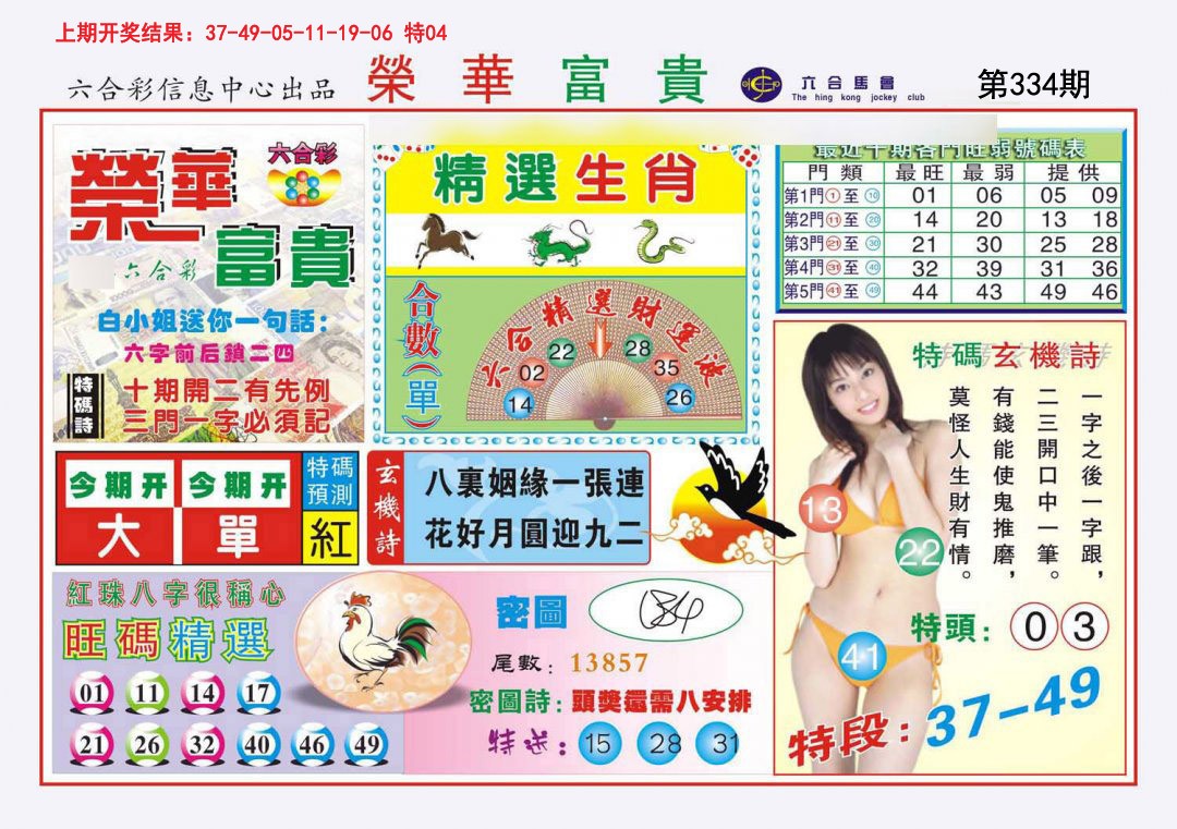 2024334期荣华富贵