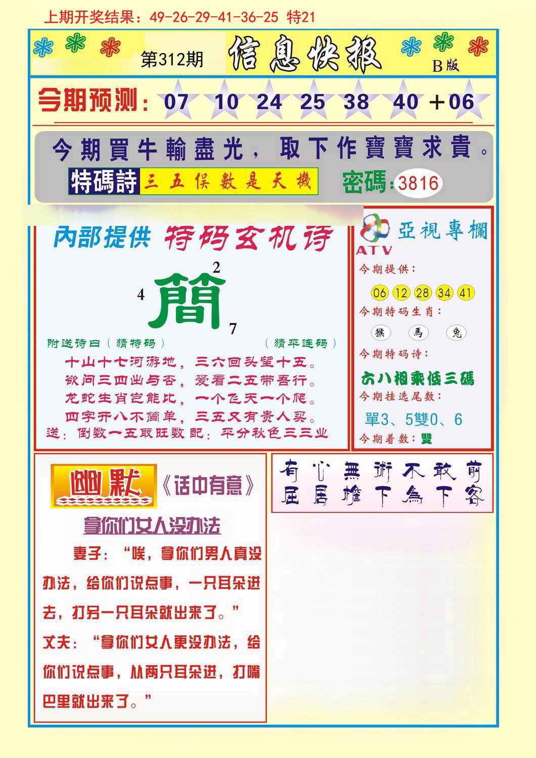 2024312期信息快报B