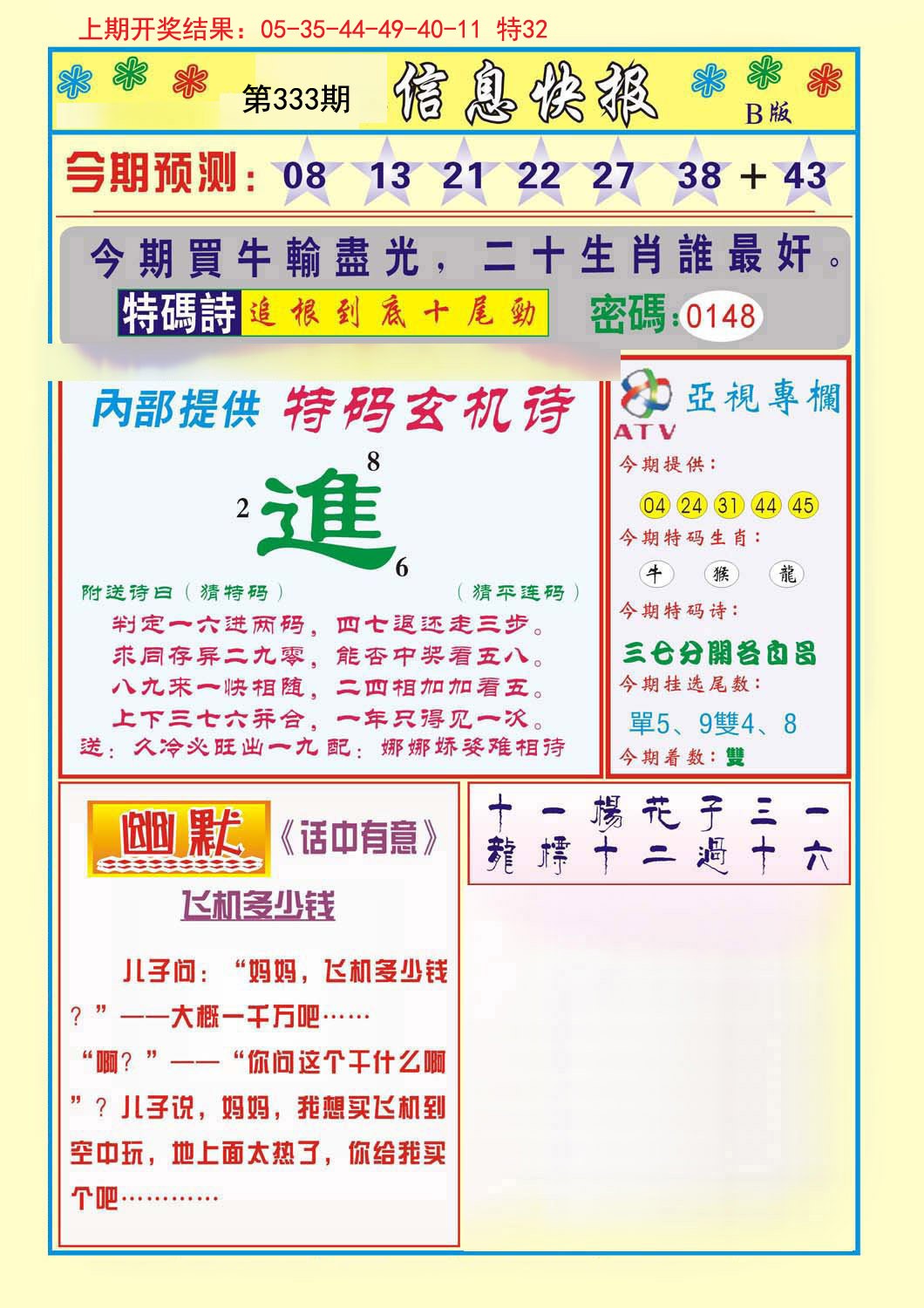 2024333期信息快报B