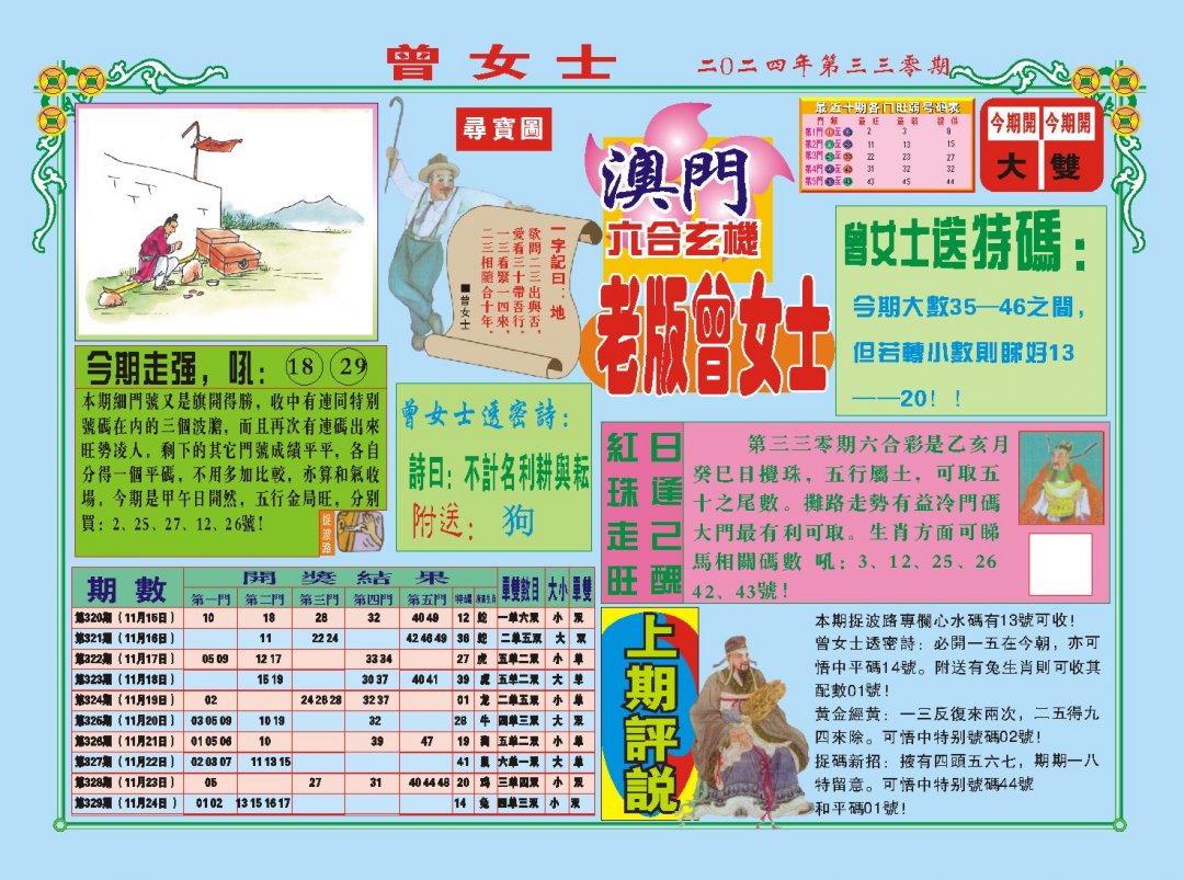 2024330期老版曾女士A