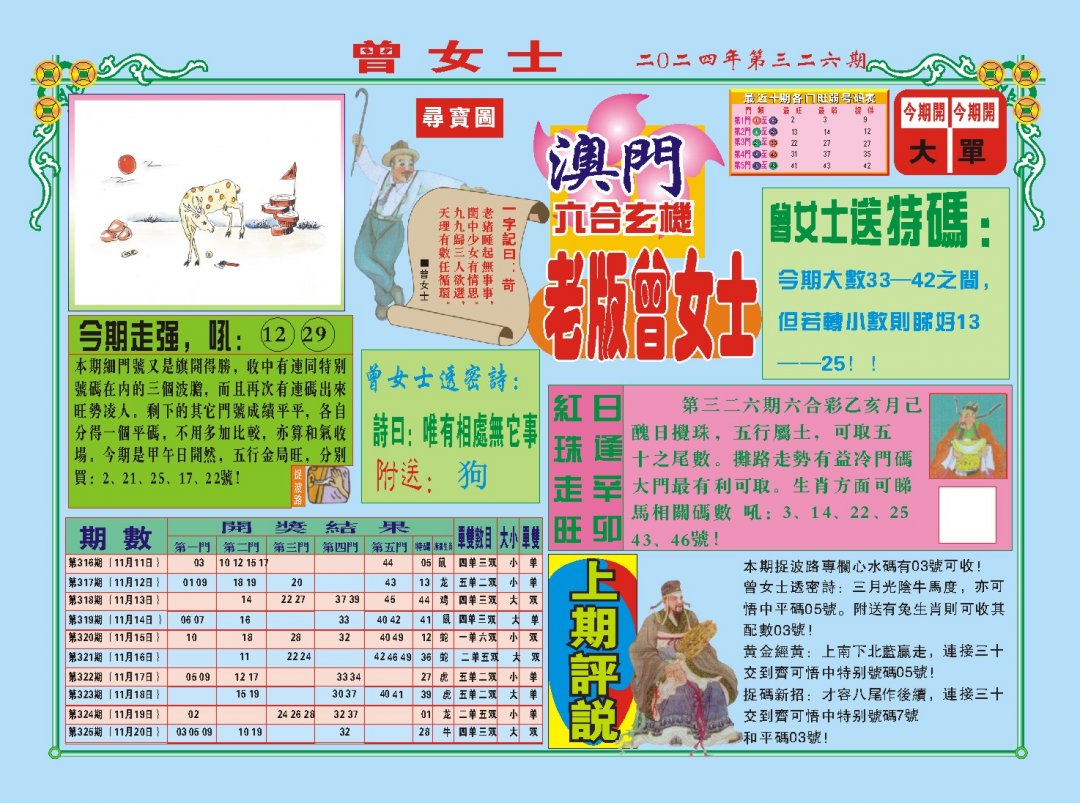 2024326期老版曾女士A