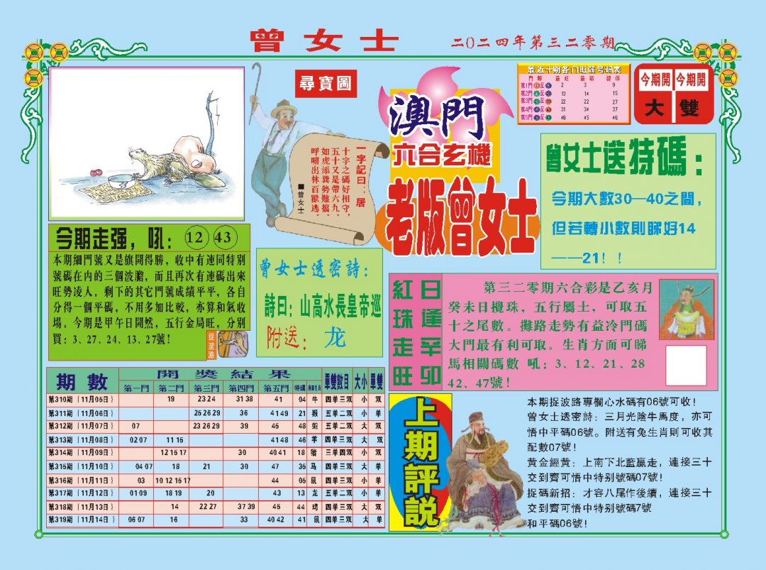 2024320期老版曾女士A