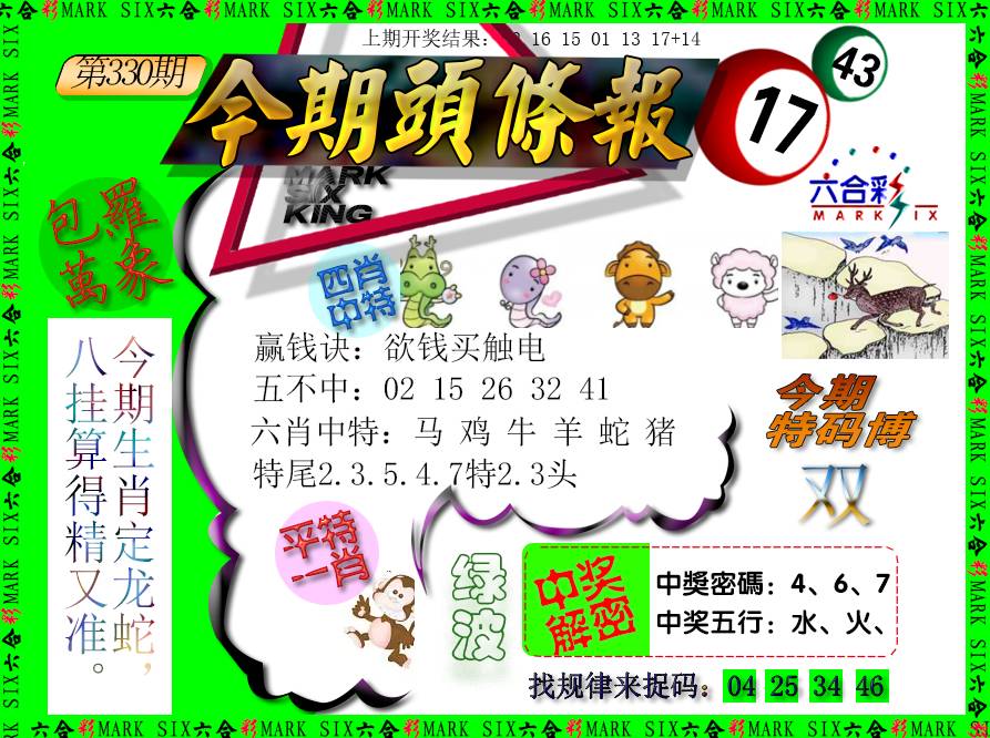 2024330期今期头条报