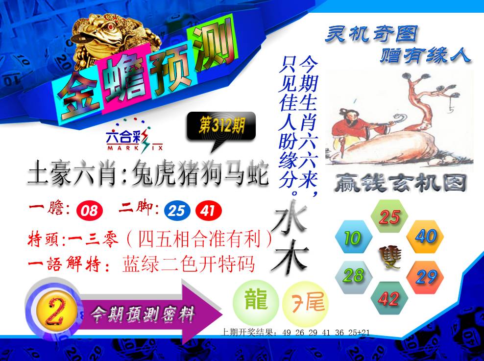 2024312期金蟾预测