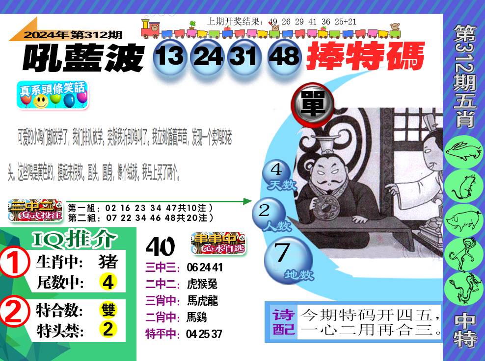 2024312期新特报