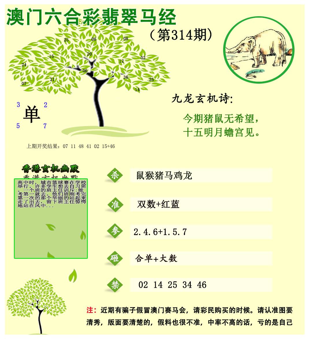 2024314期翡翠马经