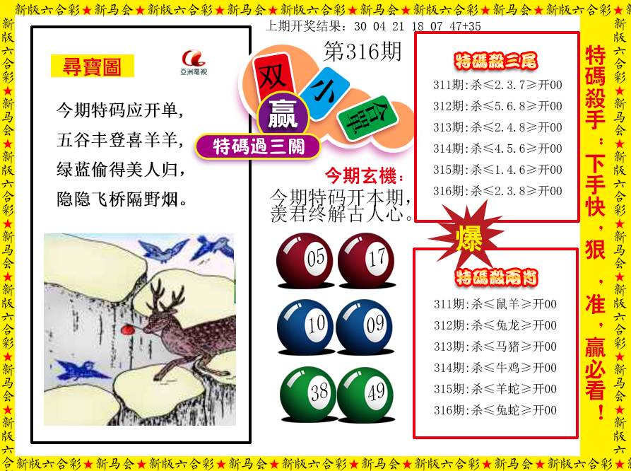 2024316期特码过三关