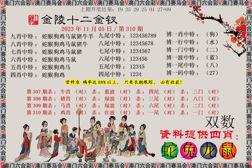 2024310期金陵十二金钗