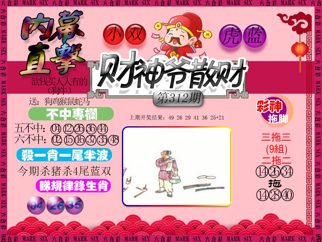 2024312期财神爷散财