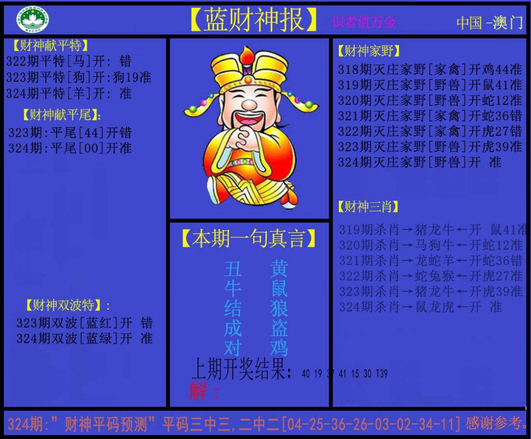 2024324期蓝财神