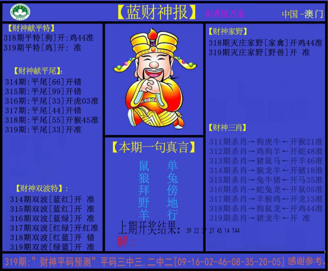 2024319期蓝财神