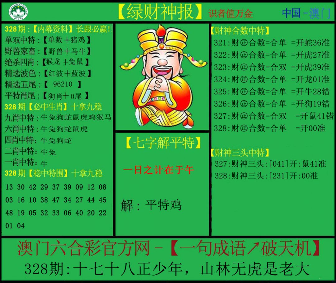 2024328期绿财神