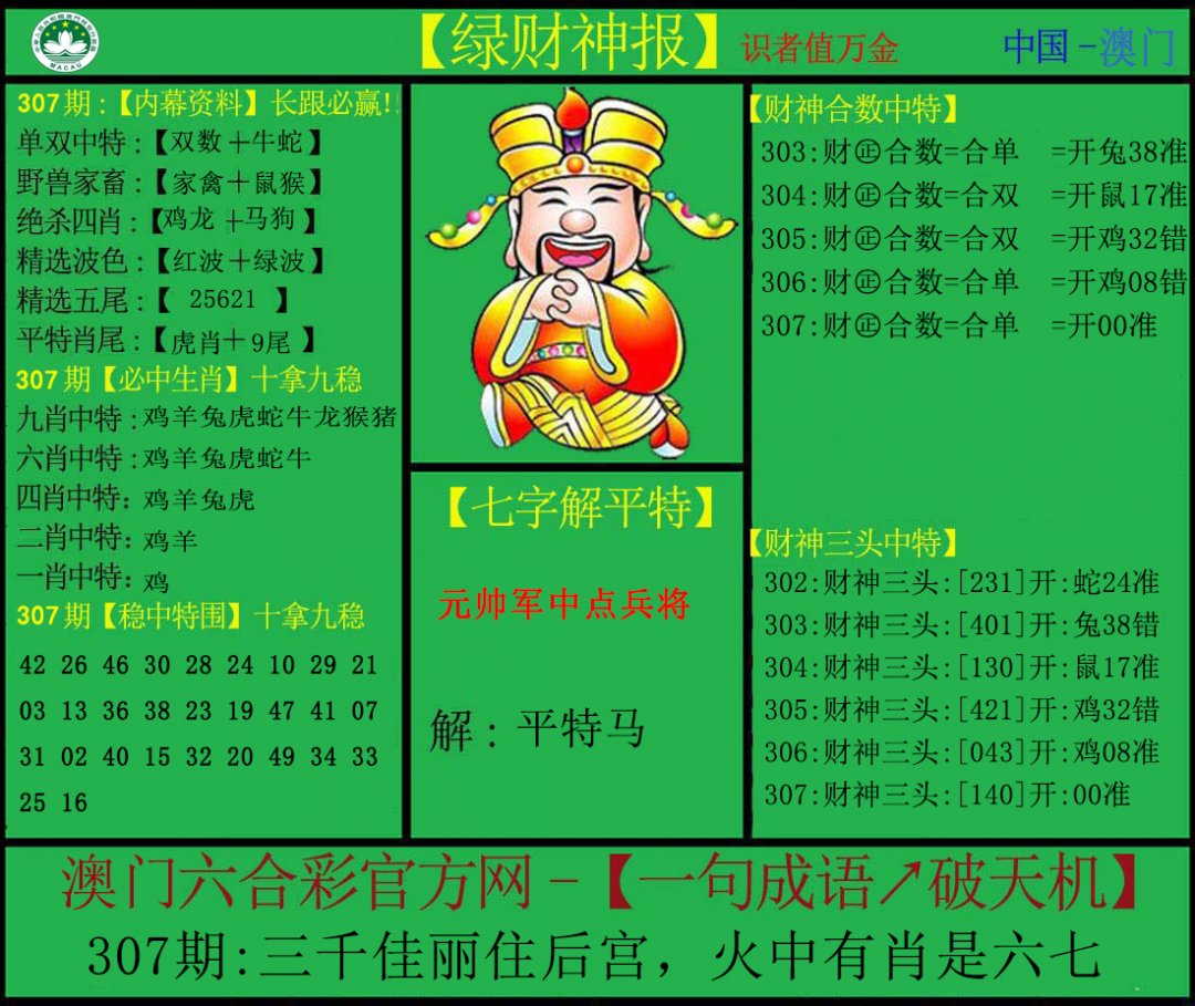 2024307期绿财神