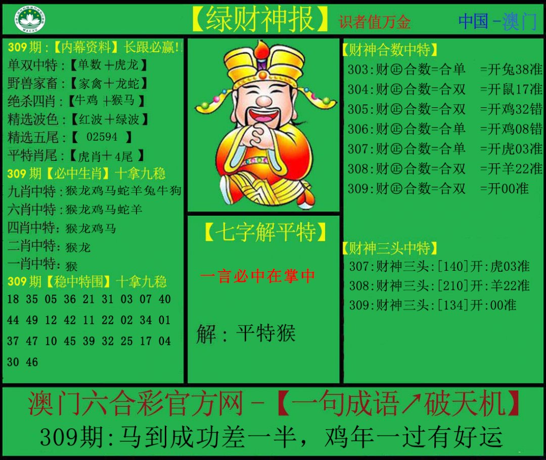2024309期绿财神